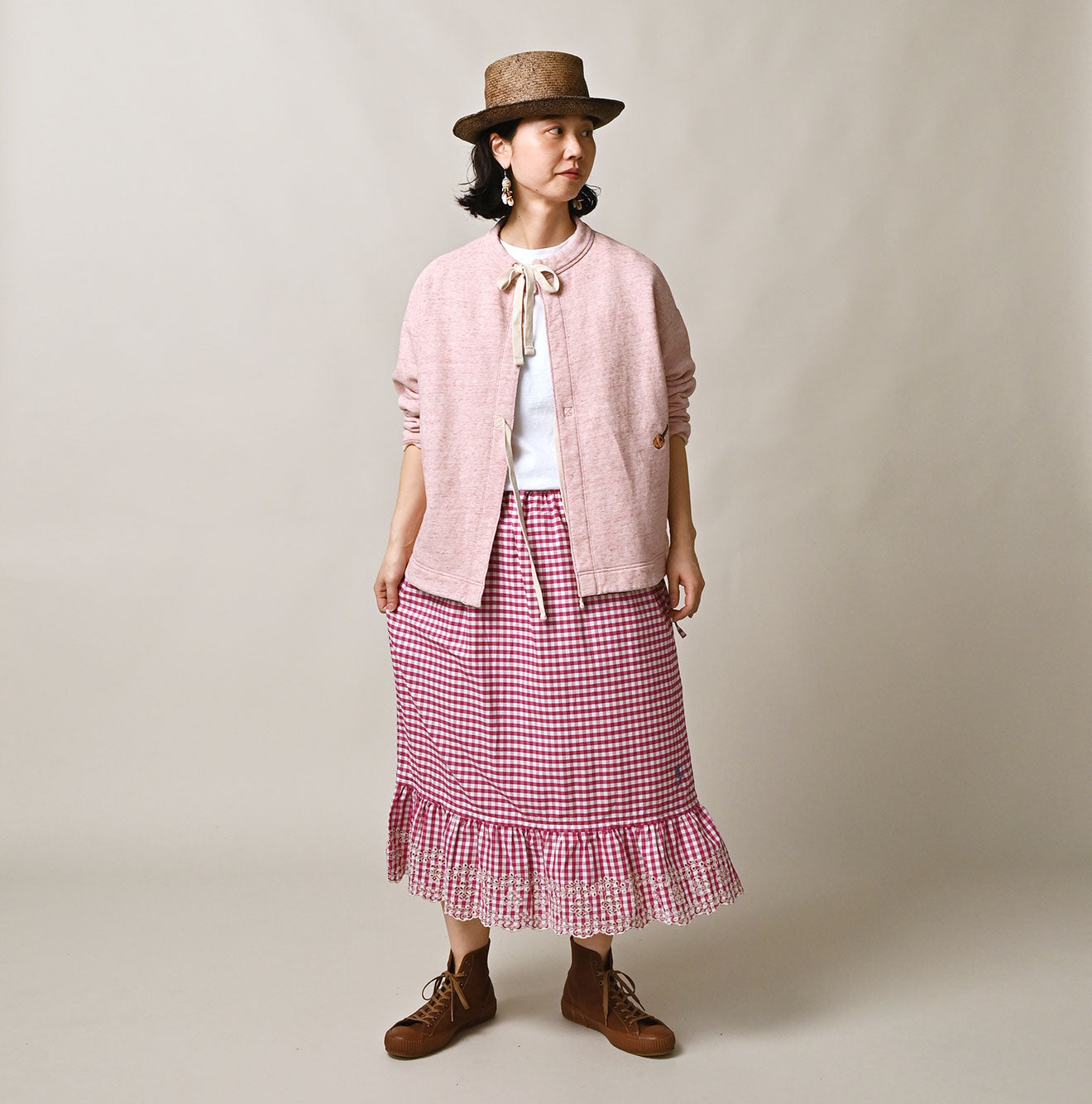 Hayama 504-Oxford Gingham Petti Skirt - Image 3