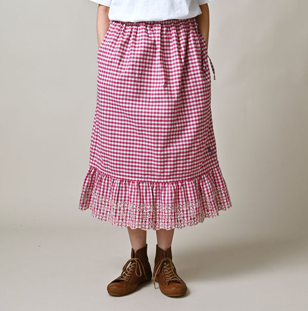Hayama 504-Oxford Gingham Petti Skirt