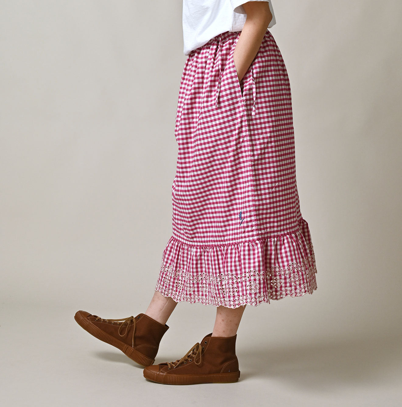 Hayama 504-Oxford Gingham Petti Skirt - Image 5