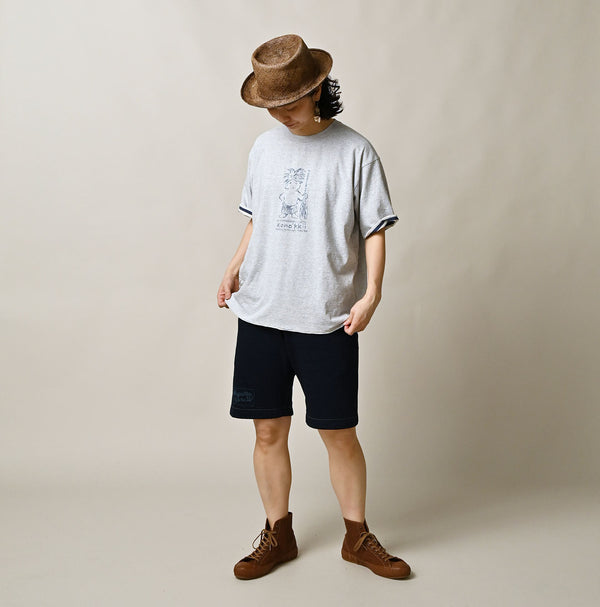 Hayama Indigo 908 Embroidered Sweat Shorts