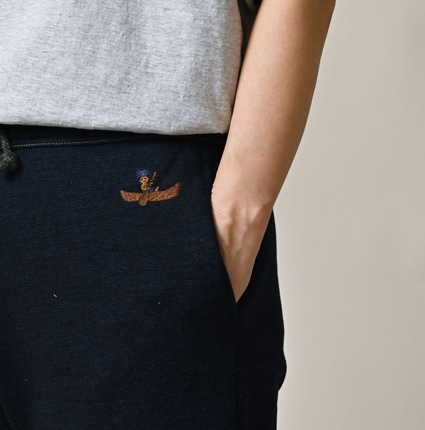 Hayama Indigo 908 Embroidered Sweat Shorts