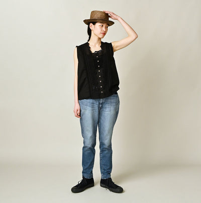 Futatabi Rye Mugi Stretch Momohime Distressed