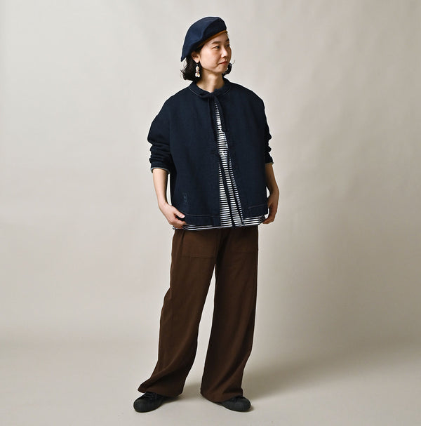 Hayama Indigo Embroidered Sweat Bolero