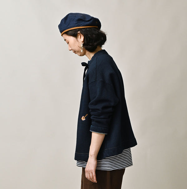 Hayama Indigo Embroidered Sweat Bolero
