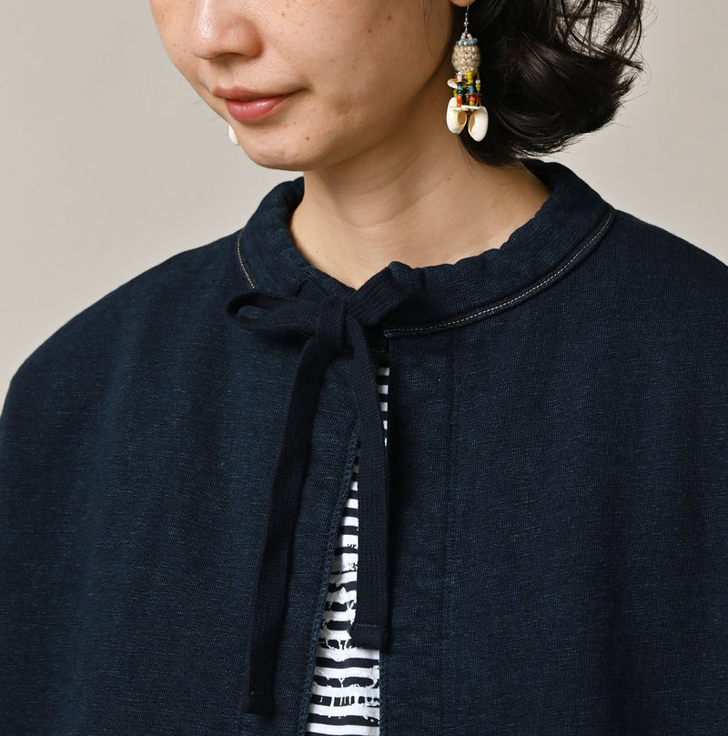 Hayama Indigo Embroidered Sweat Bolero - Image 7