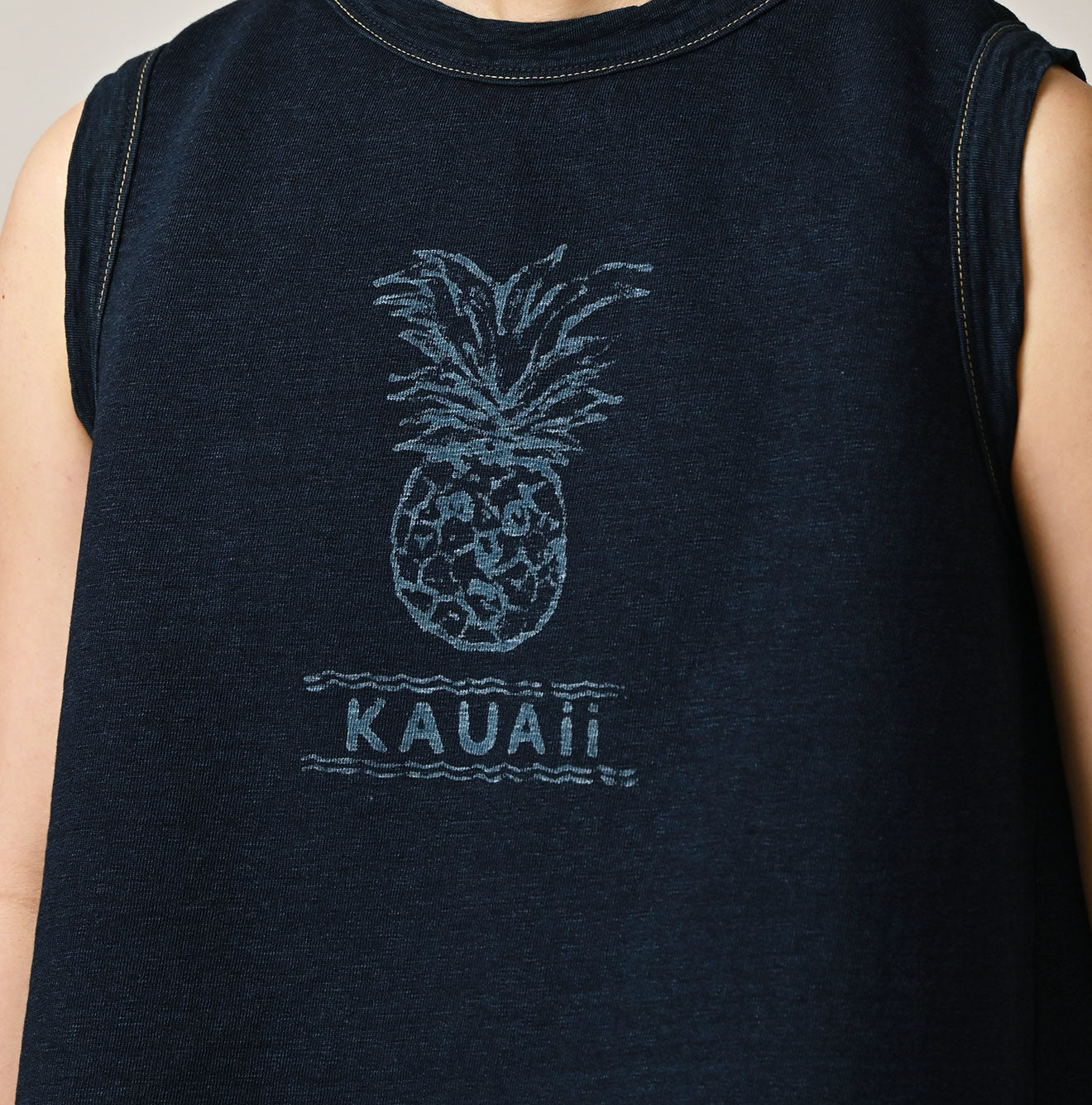Hayama Indigo Sweat Sleeveless Top - Image 8