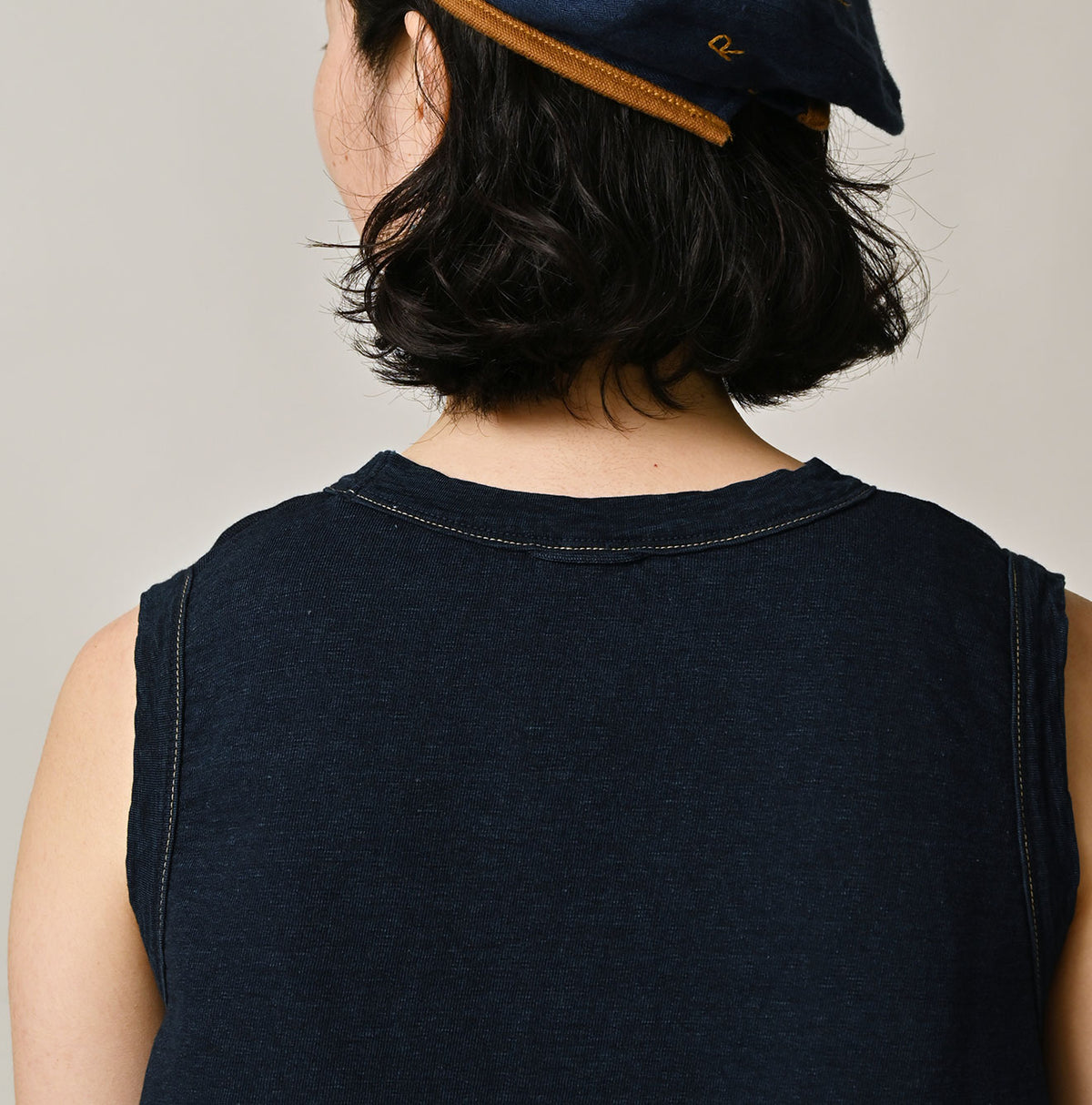 Hayama Indigo Sweat Sleeveless Top