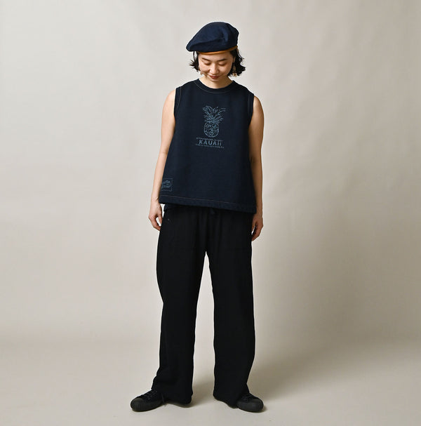 Hayama Indigo Sweat Sleeveless Top