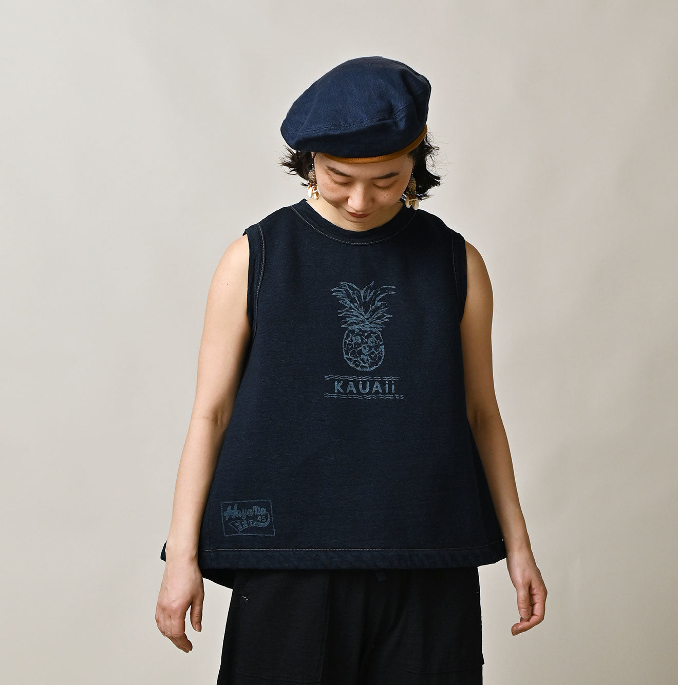Hayama Indigo Sweat Sleeveless Top - Image 3