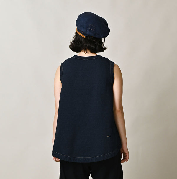 Hayama Indigo Sweat Sleeveless Top
