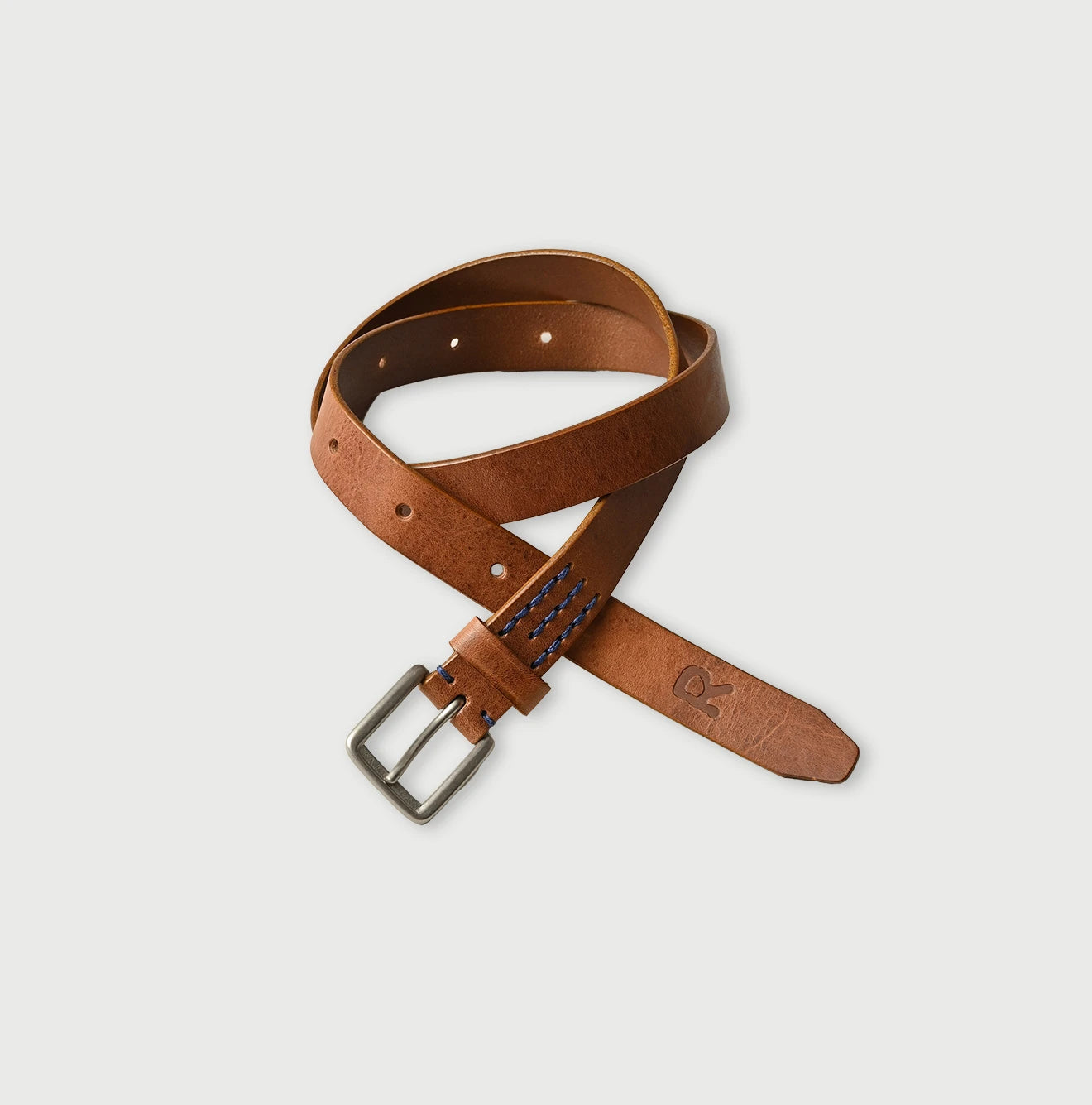 45R Montana Vintage Leather Slim Belt - Image 1