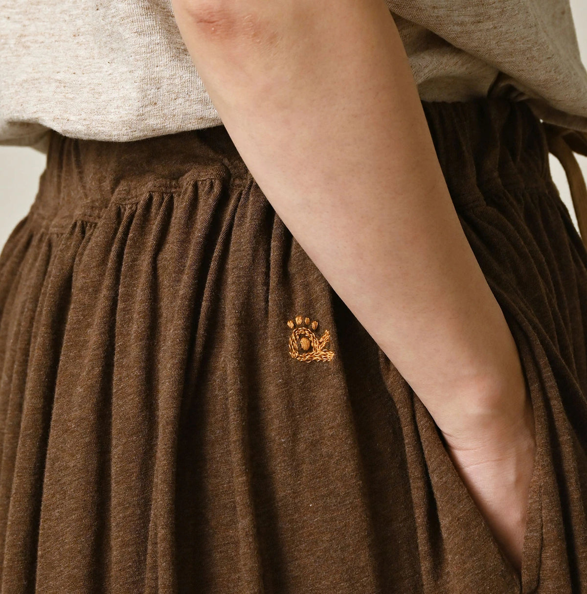 45R ONEONE Treasure Gathered Skirt (Top-Dyed)