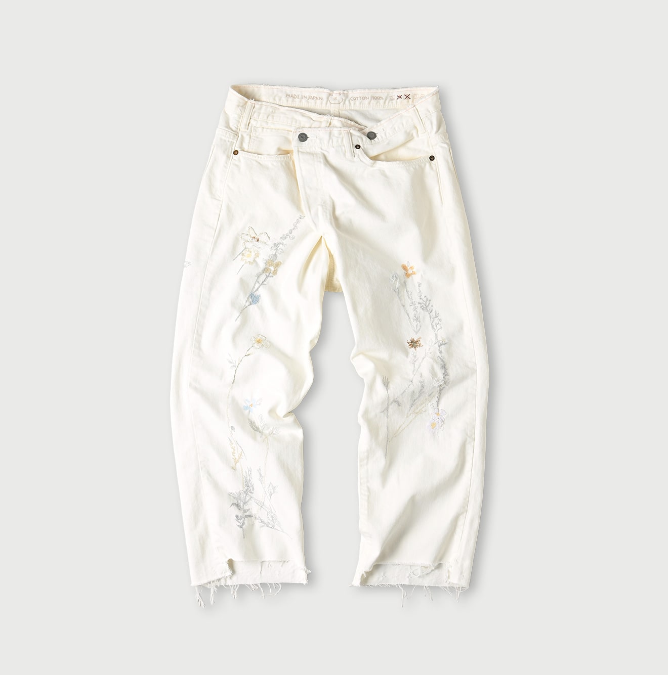 45R Futatabi Rye Mugi Denim Crossover White Anemone