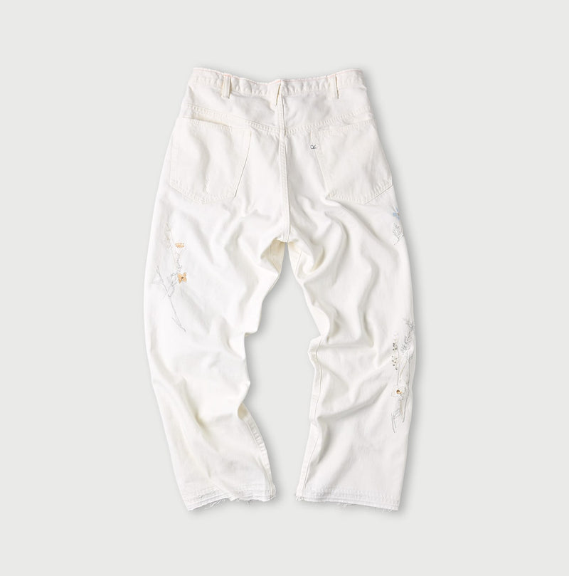 45R Futatabi Rye Mugi Denim Crossover White Anemone