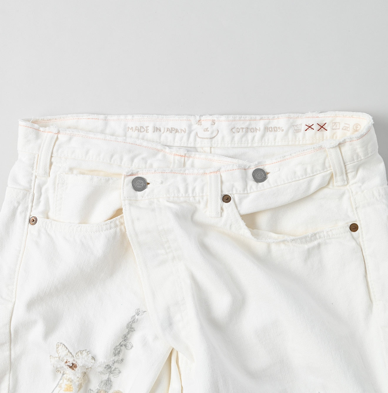 45R Futatabi Rye Mugi Denim Crossover White Anemone