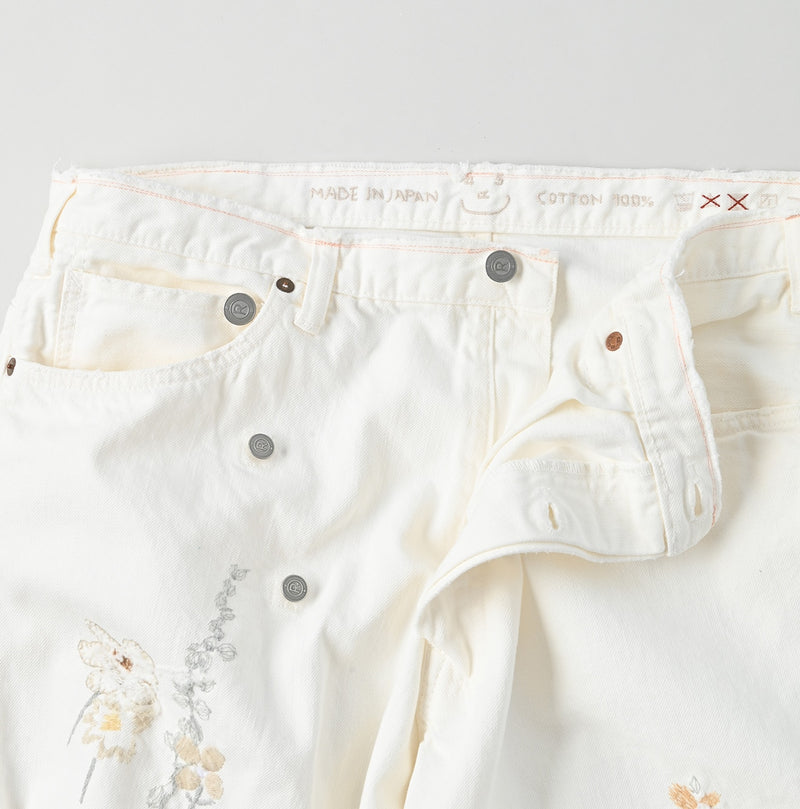 45R Futatabi Rye Mugi Denim Crossover White Anemone
