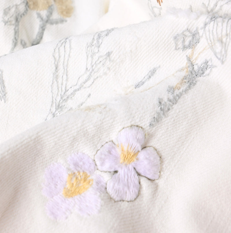 45R Futatabi Rye Mugi Denim Crossover White Anemone