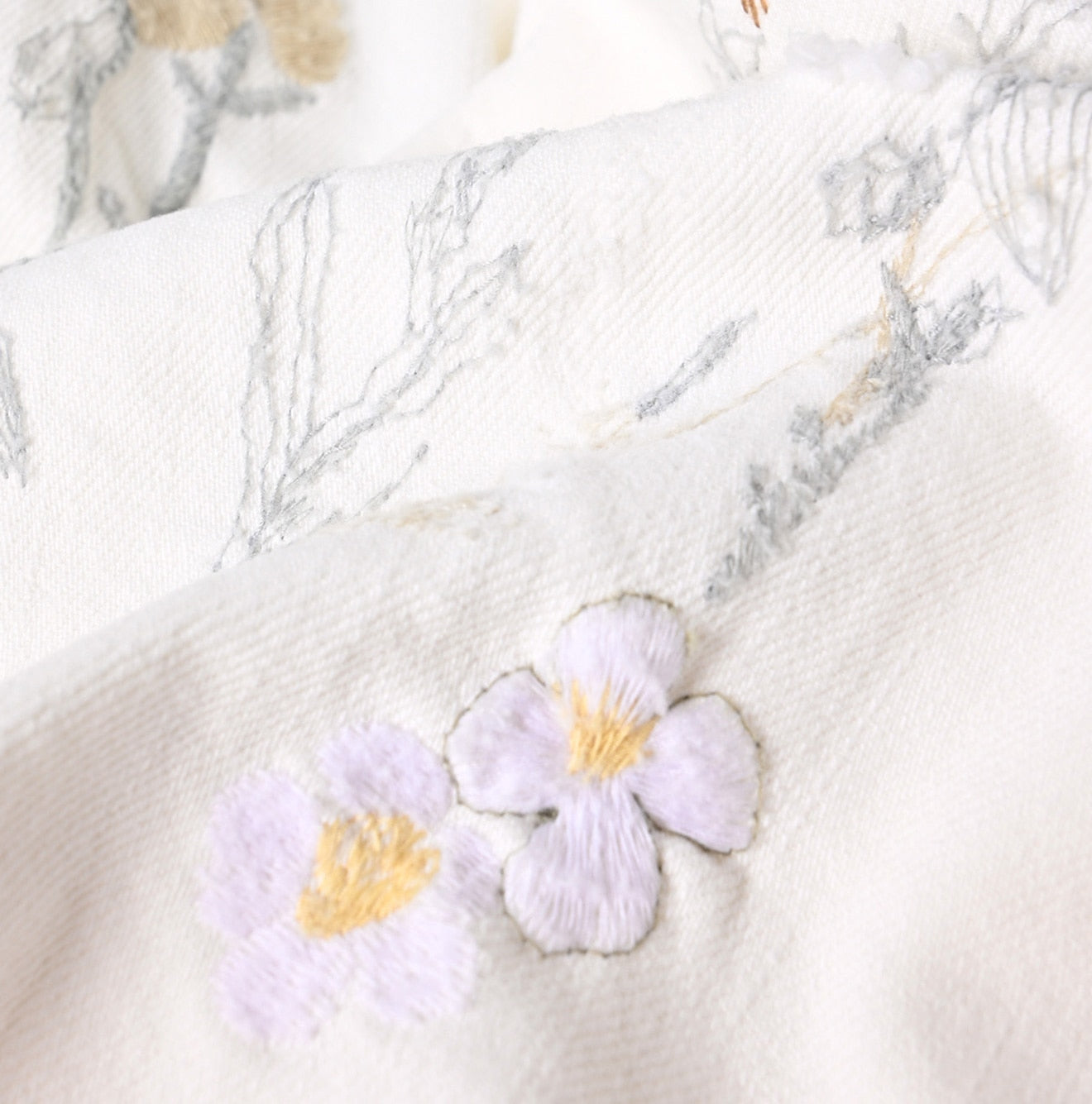 45R Futatabi Rye Mugi Denim Crossover White Anemone