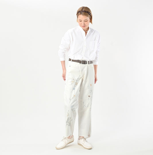 45R Futatabi Rye Mugi Denim Crossover White Anemone