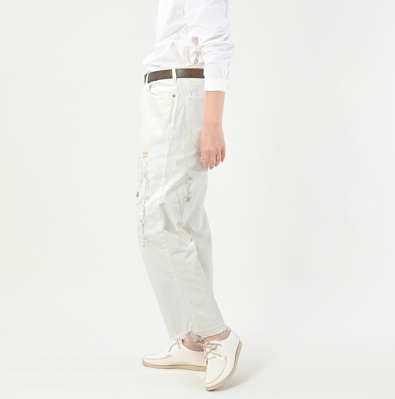 45R Futatabi Rye Mugi Denim Crossover White Anemone - Image 4