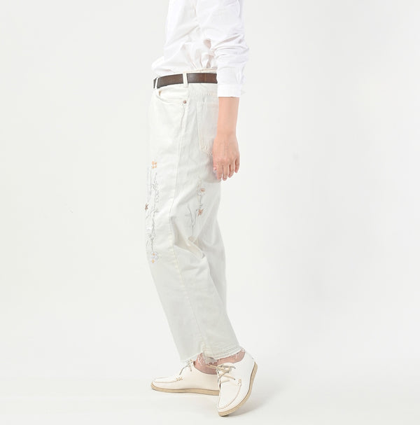 45R Futatabi Rye Mugi Denim Crossover White Anemone