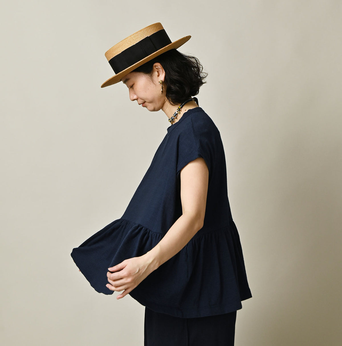 ONEONE Treasure Indigo Gathered M-Camisole