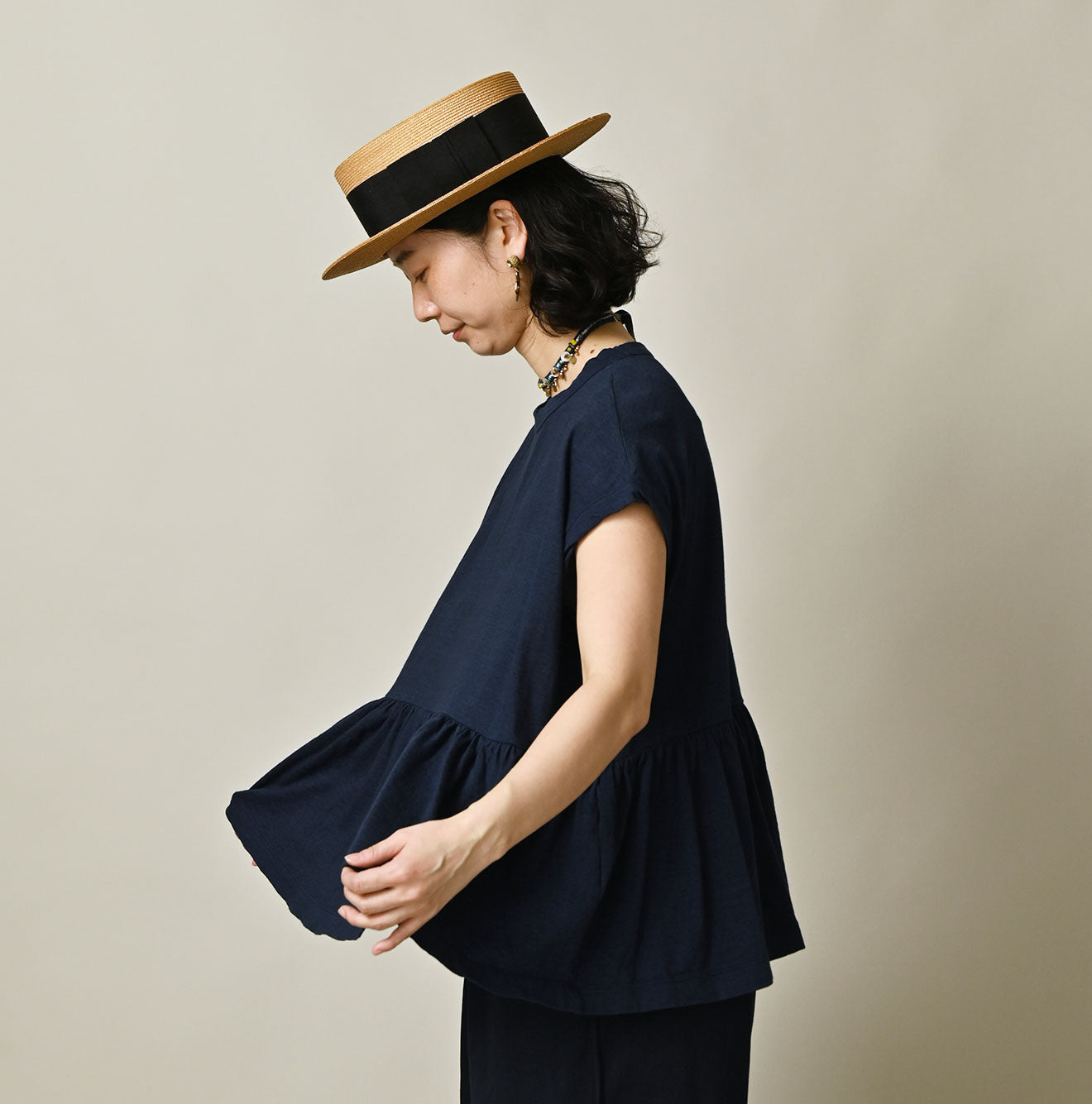 ONEONE Treasure Indigo Gathered M-Camisole - Image 11