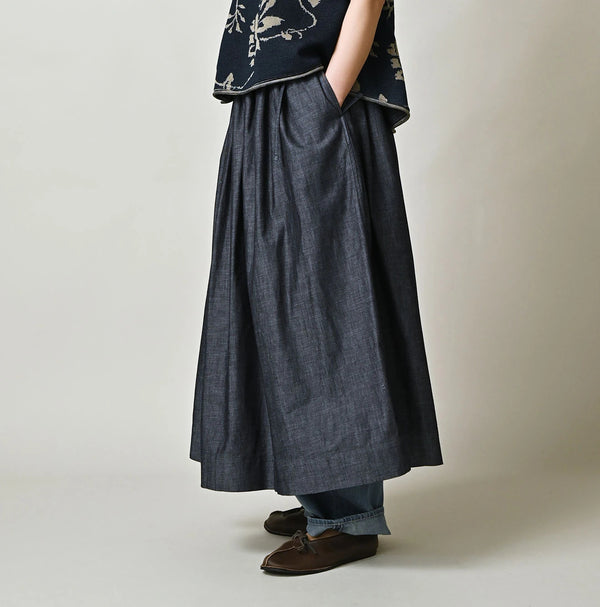 45R ONEONE Indigo Easy Gathered Skirt
