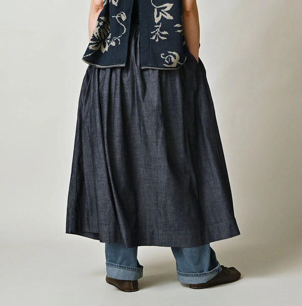 45R ONEONE Indigo Easy Gathered Skirt