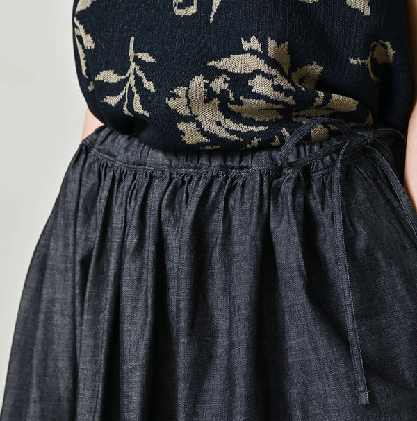 45R ONEONE Indigo Easy Gathered Skirt