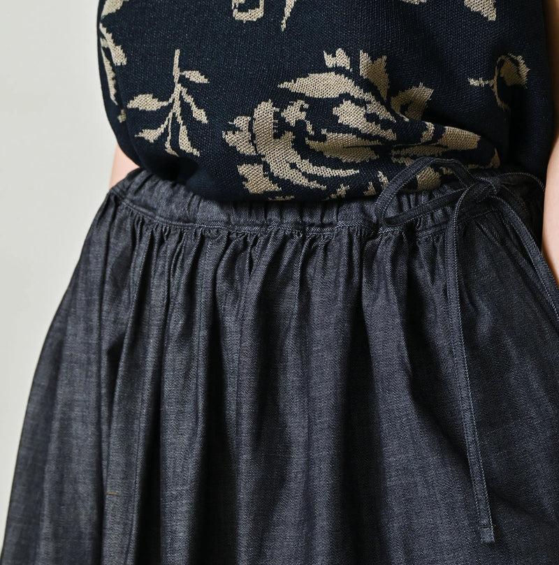 45R ONEONE Indigo Easy Gathered Skirt - Image 6