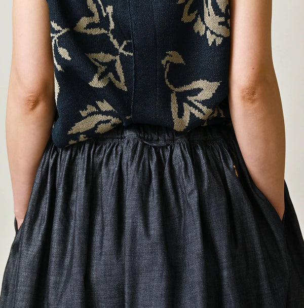 45R ONEONE Indigo Easy Gathered Skirt