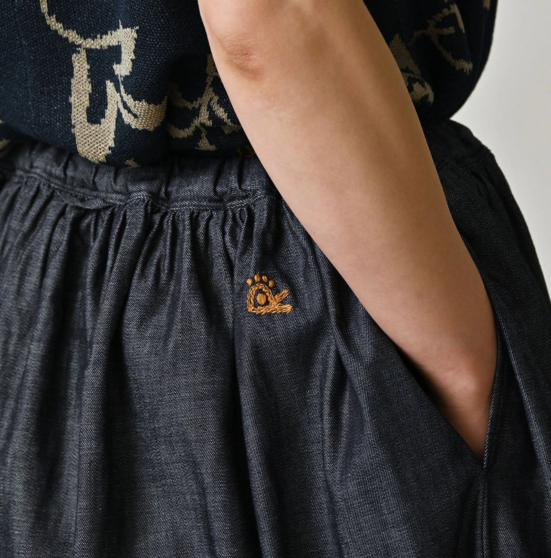 45R ONEONE Indigo Easy Gathered Skirt - Image 9