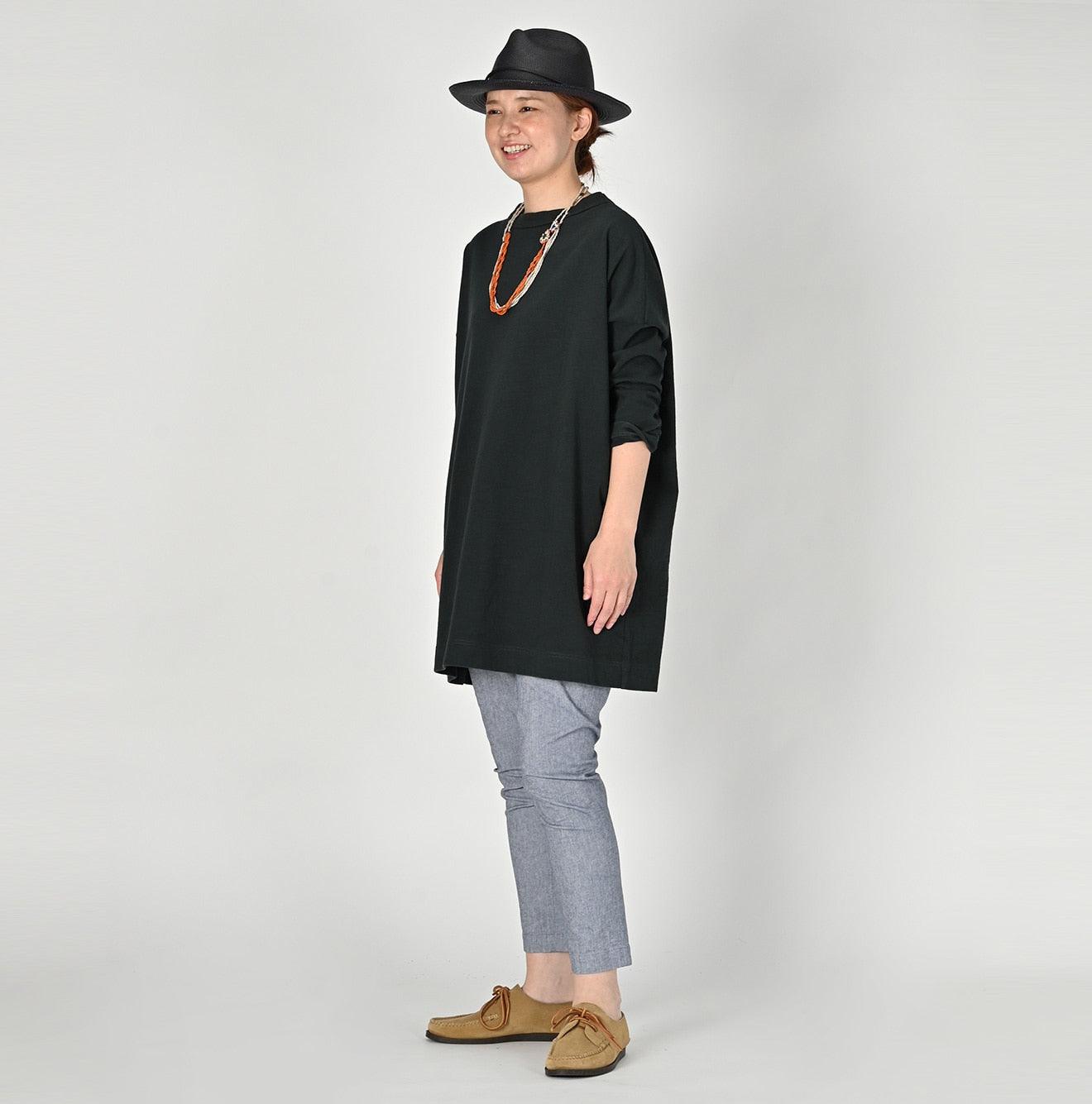 AMERI OTONA TOWER SLEEVE LONG TOP ブラック ONEONE T-shirt Tunic – 45R GLOBAL