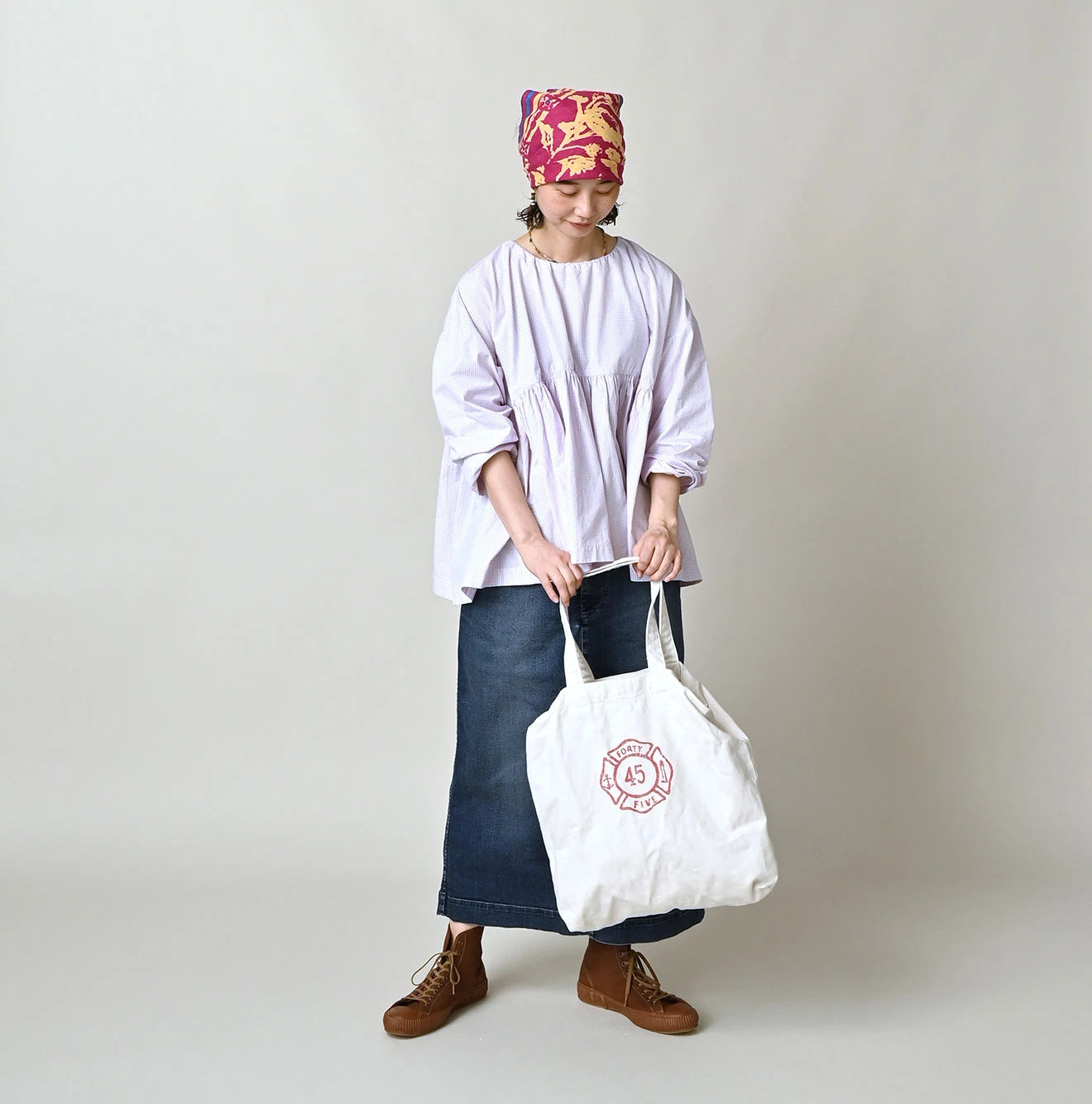 45R ONEONE Indigo 45 Star Tote Bag Medium - Image 3
