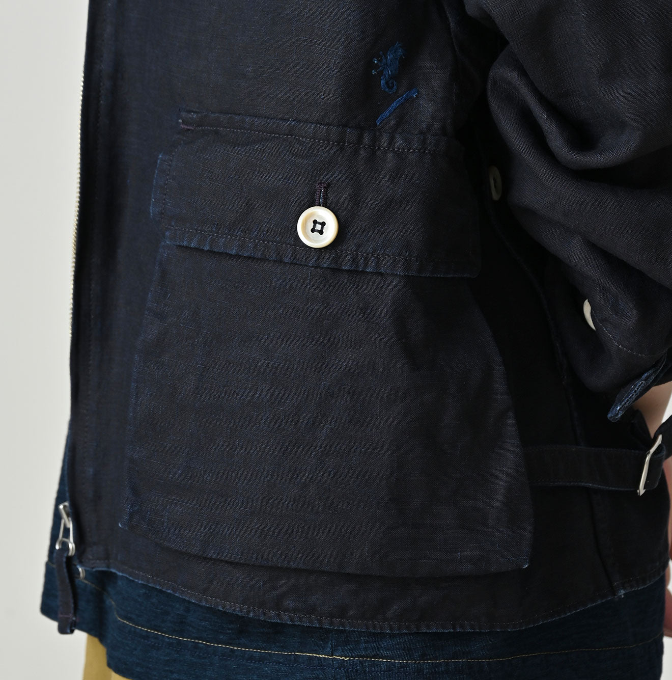 HAYAMA Indigo Linen 908 Deck Jacket - Image 13