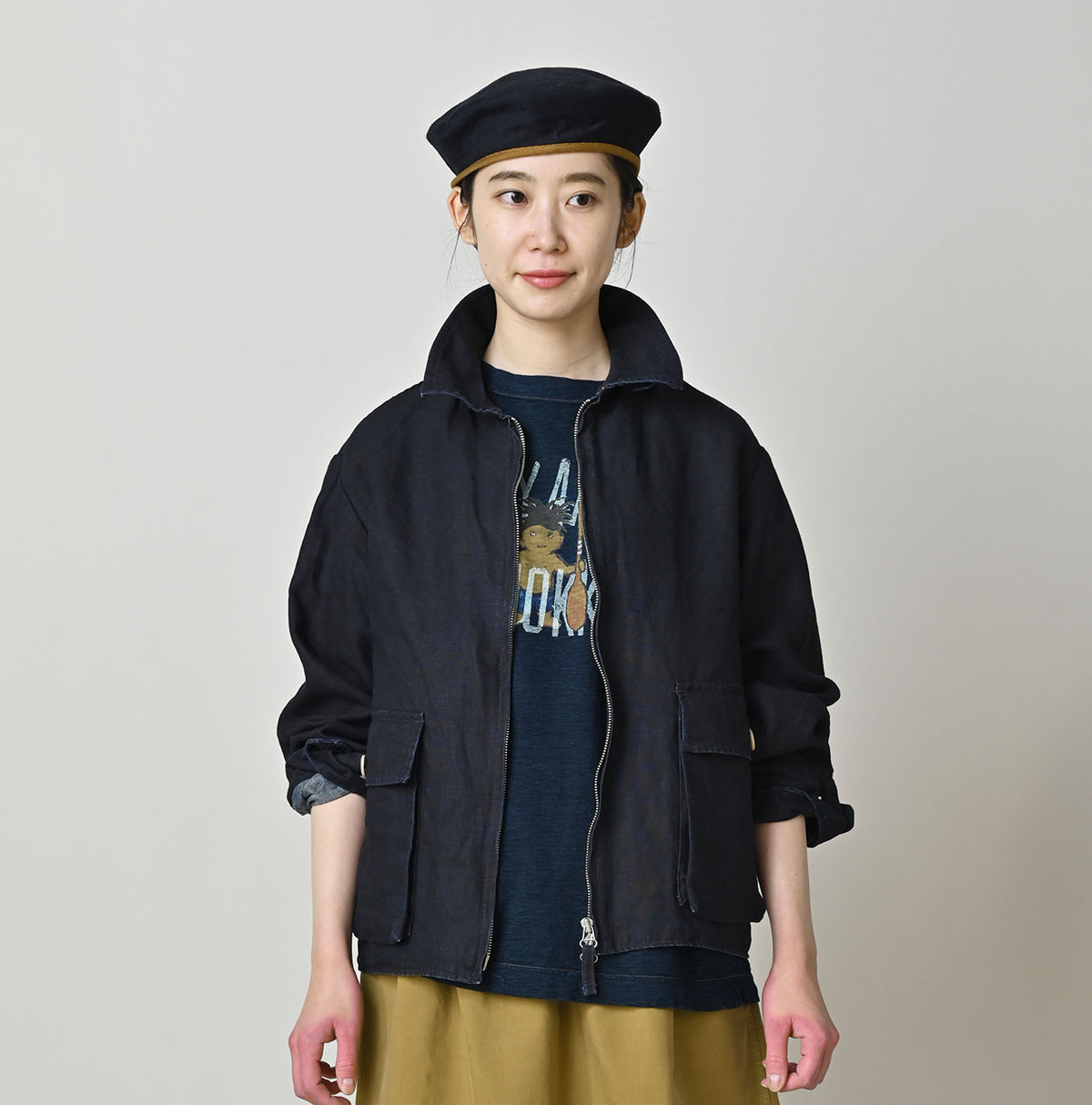 HAYAMA Indigo Linen 908 Deck Jacket