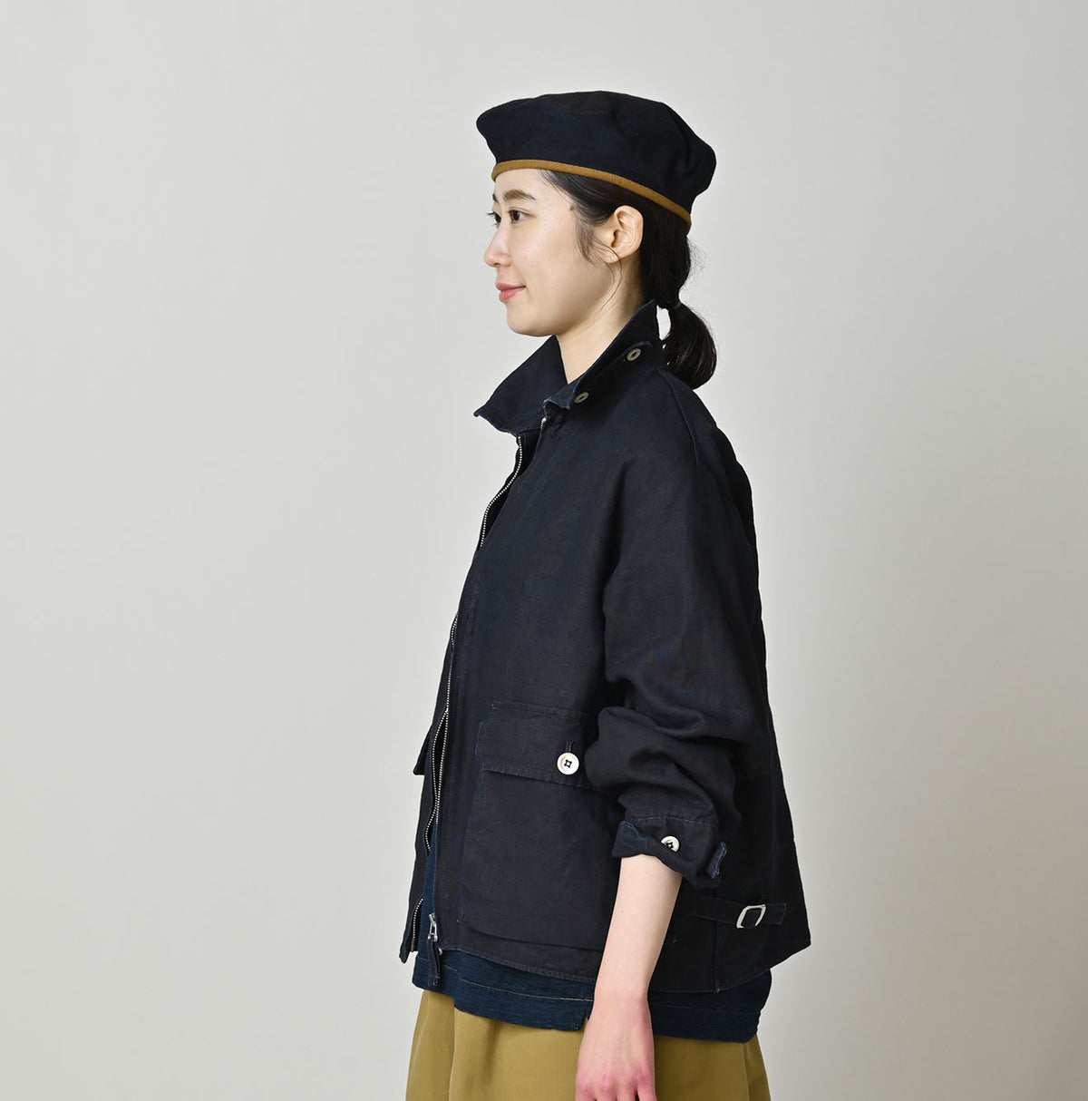 HAYAMA Indigo Linen 908 Deck Jacket
