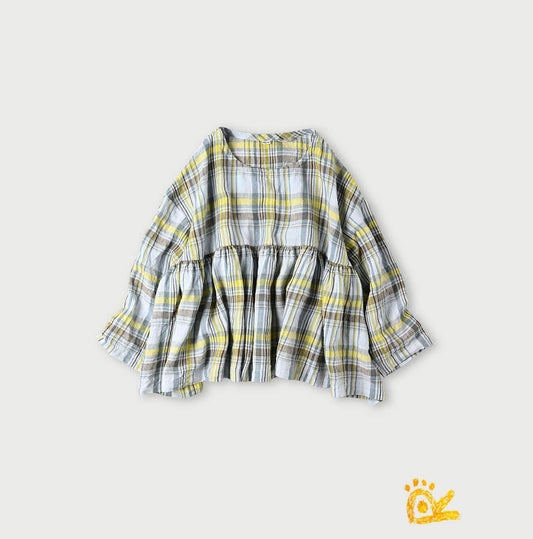 45R ONEONE Linen Gathered Blouse