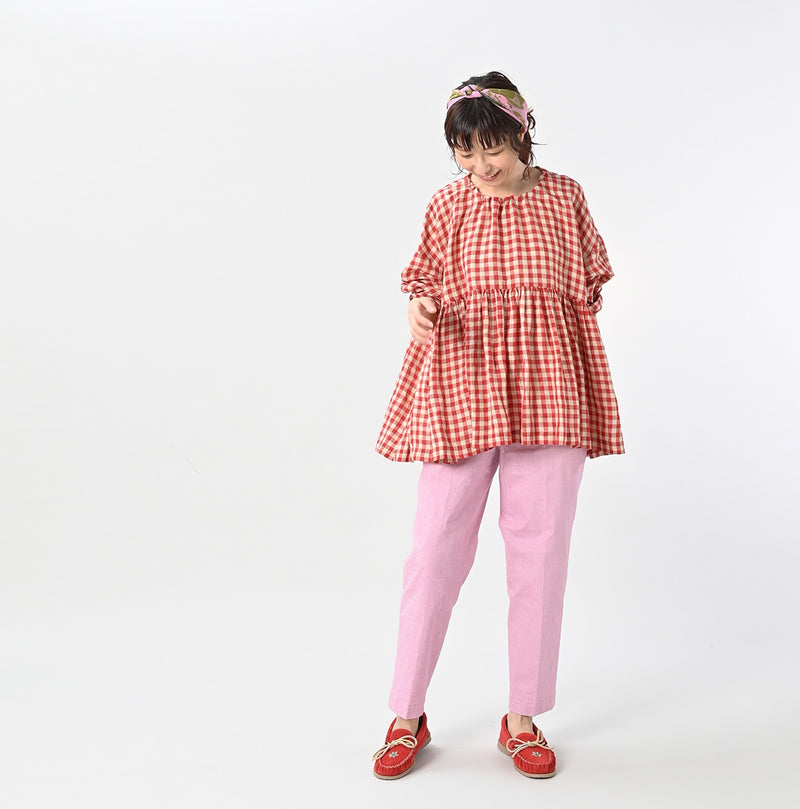 45R ONEONE Linen Gathered Blouse