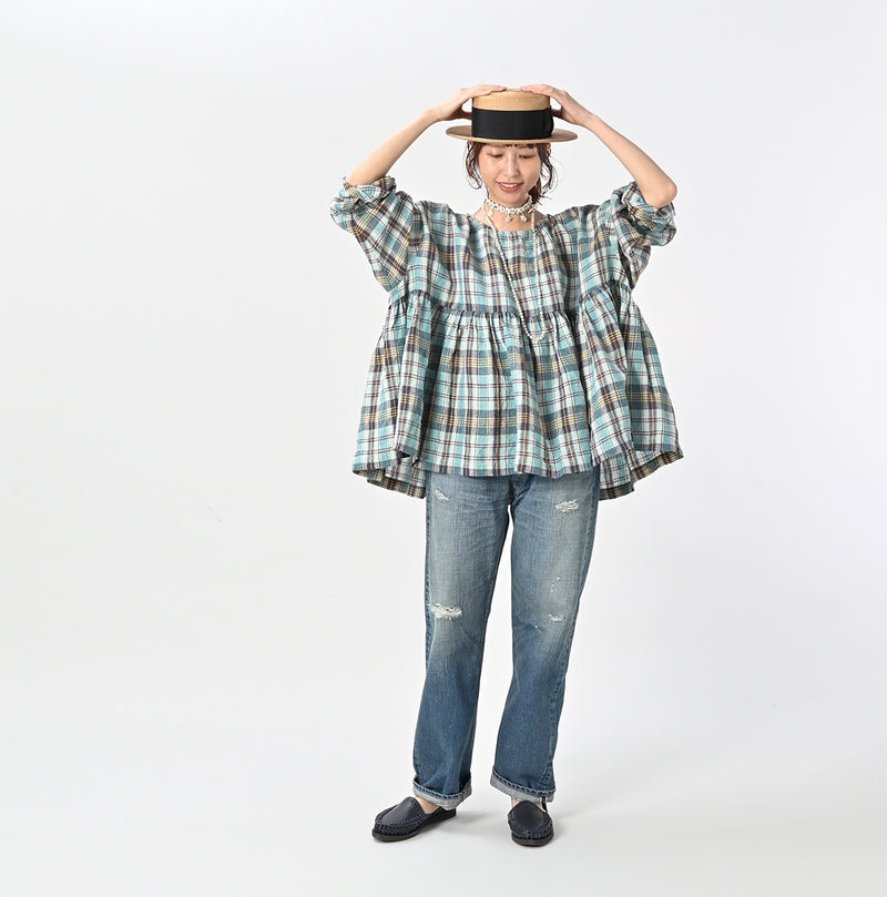 45R ONEONE Linen Gathered Blouse - Image 14