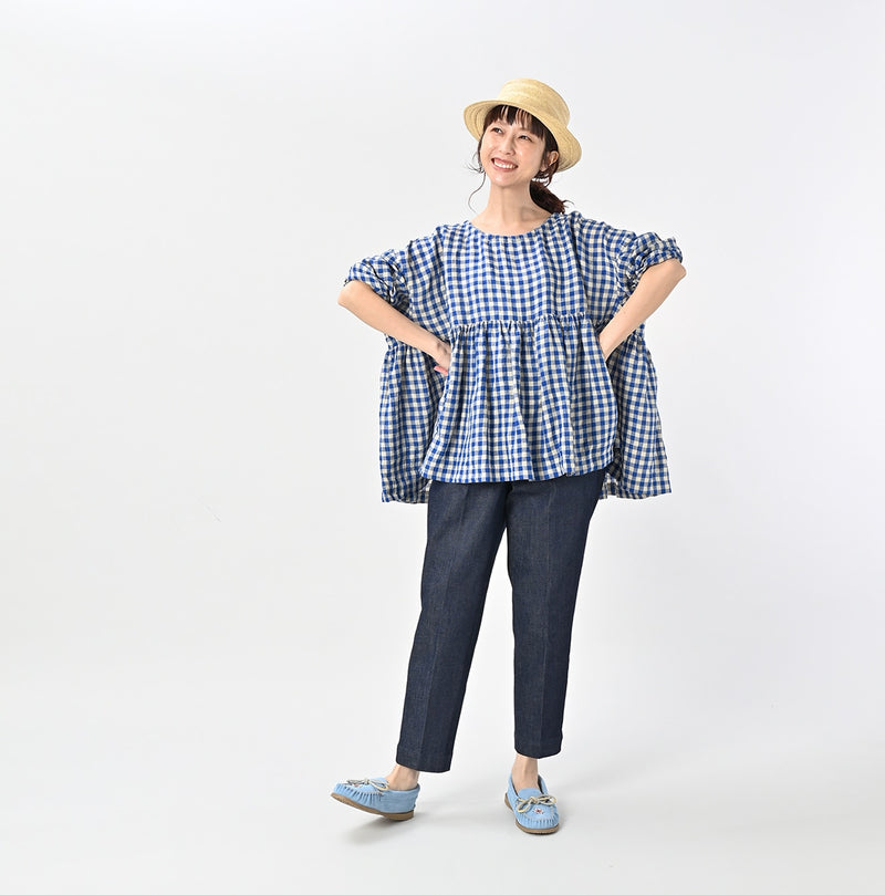 45R ONEONE Linen Gathered Blouse