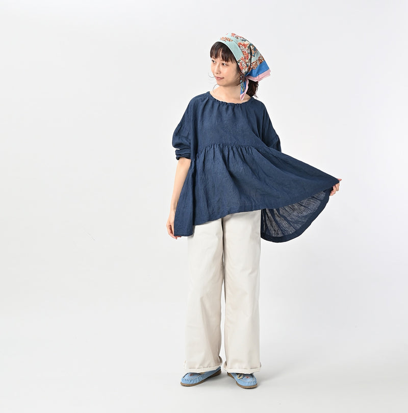 45R ONEONE Linen Gathered Blouse
