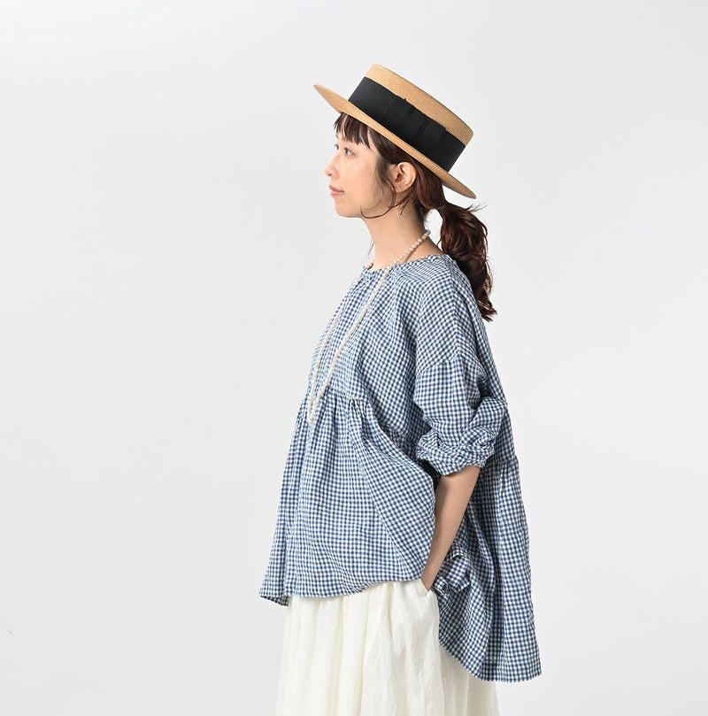 45R ONEONE Linen Gathered Blouse - Image 5
