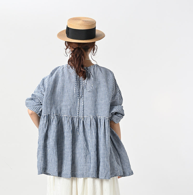 45R ONEONE Linen Gathered Blouse