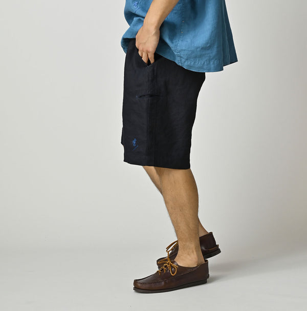 HAYAMA Indigo Linen Sail Shorts