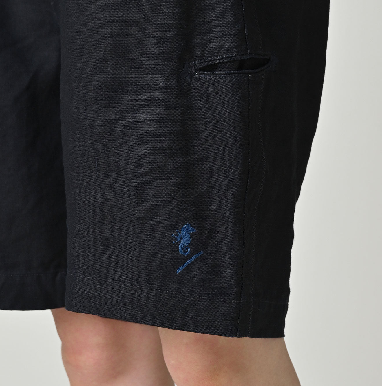 HAYAMA Indigo Linen Sail Shorts - Image 12