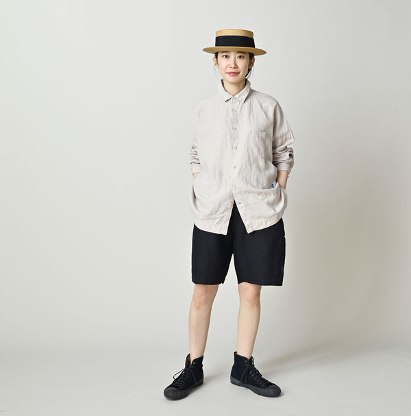 HAYAMA Indigo Linen Sail Shorts