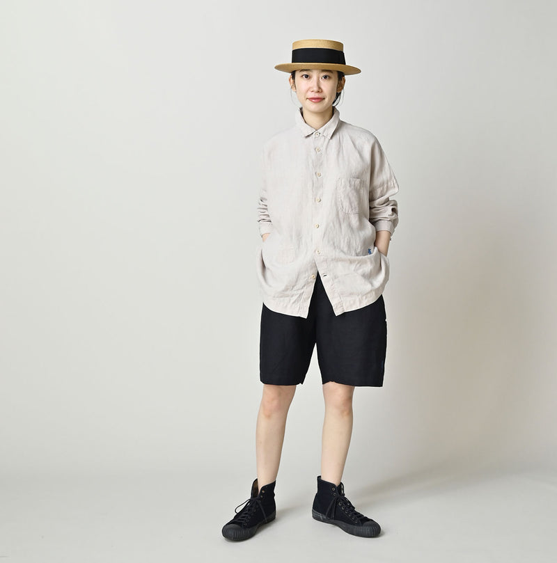 HAYAMA Indigo Linen Sail Shorts - Image 2