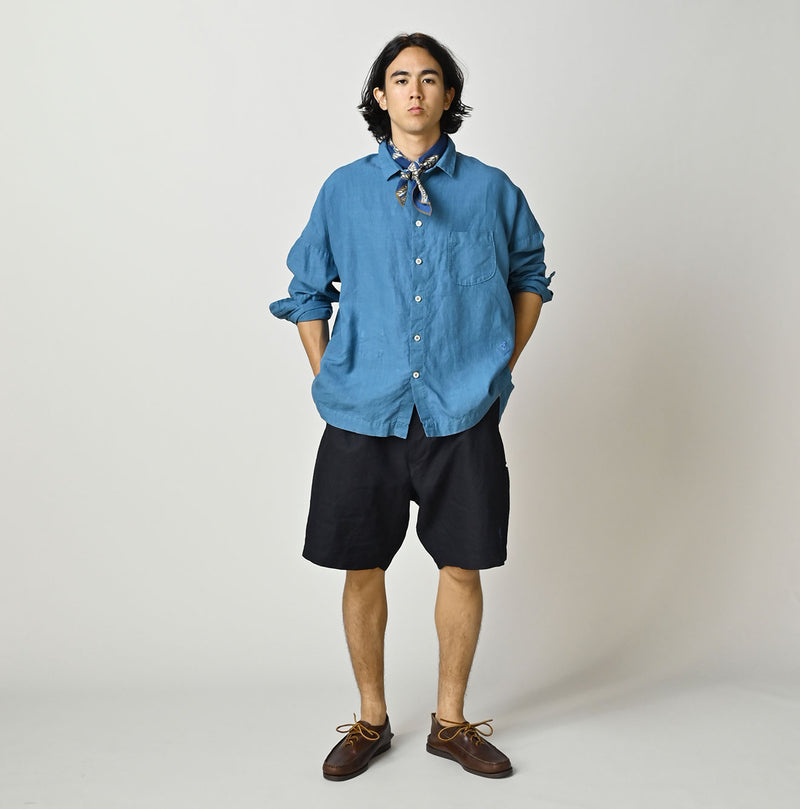 HAYAMA Indigo Linen Sail Shorts - Image 3